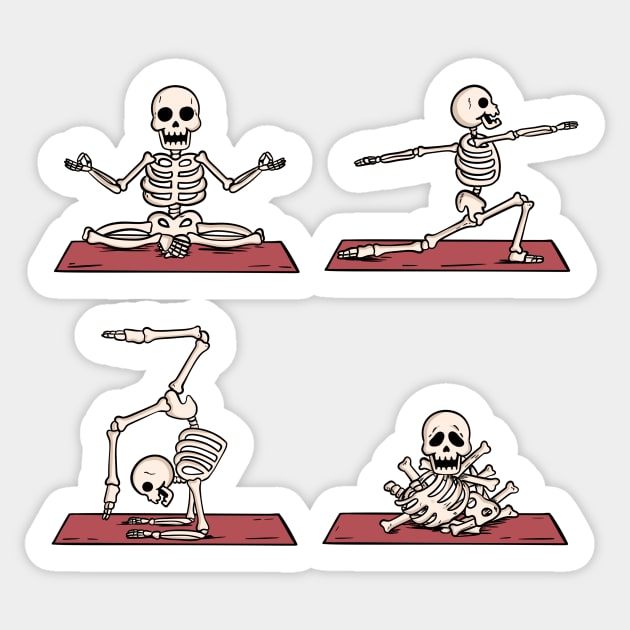 Yoga Skeleton Sticker by coffeeman